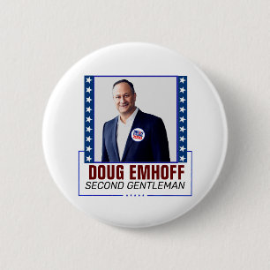 Badge Rond 5 Cm Doug Emhoff pour le deuxième Gentleman