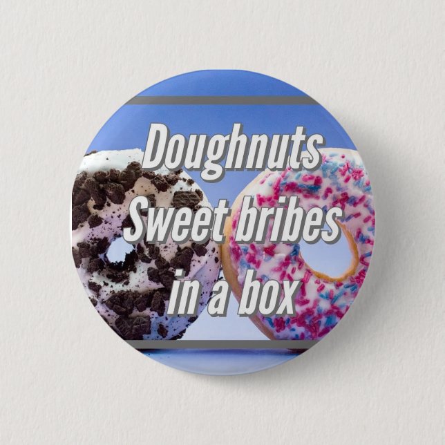Badge Rond 5 Cm Doughnuts Sweet Bribes In A Box (Devant)