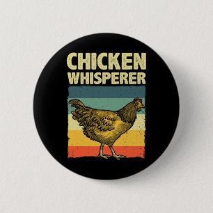 Badge Rond 5 Cm Doux Chuchoteur de Poulets Pour Hommes Femmes Élev