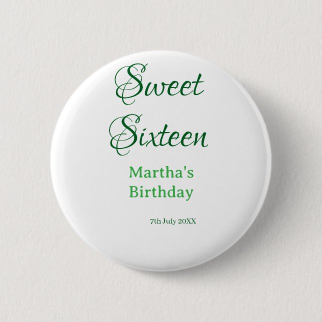 Badge Rond 5 Cm Douze ans sucrés nom date calligraphie boho ret (Devant)