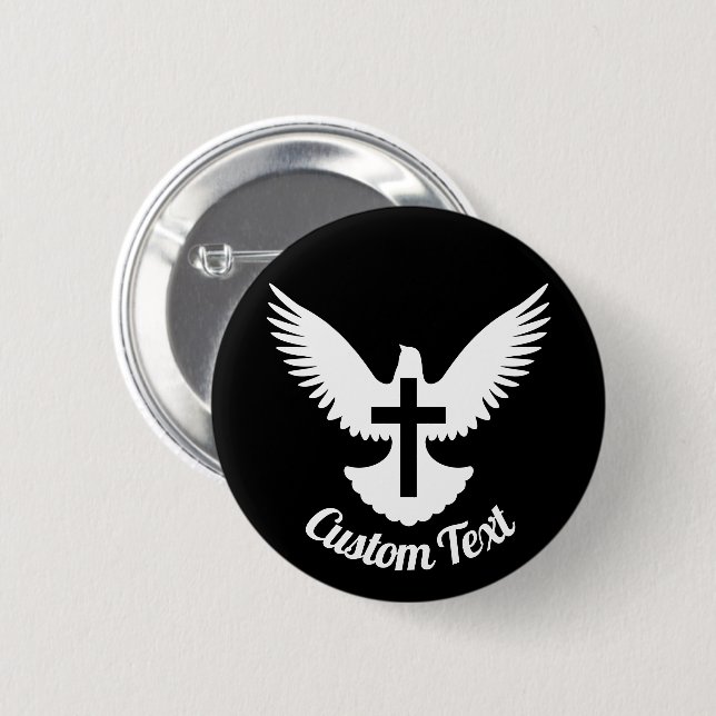 Badge Rond 5 Cm Dove avec bouton croisé (Devant & derrière)