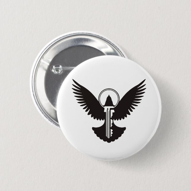 Badge Rond 5 Cm Dove avec clé (Devant & derrière)