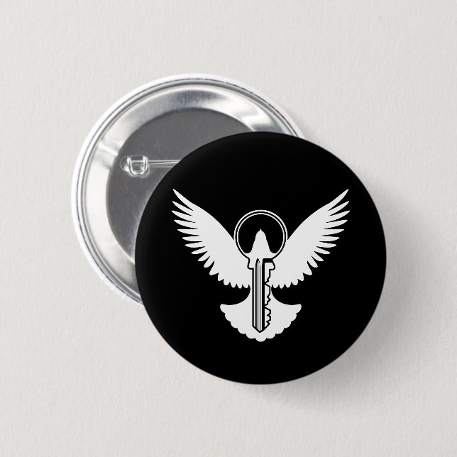 Badge Rond 5 Cm Dove avec clé (Devant & derrière)