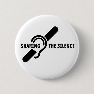 Badge Rond 5 Cm Doven, slechthorend, doofheid, gebaren taal