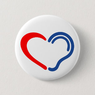 Badge Rond 5 Cm doven. Slechthorend, doofheid, Limited hearing.