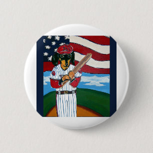 Badge Rond 5 Cm Doxie de baseball