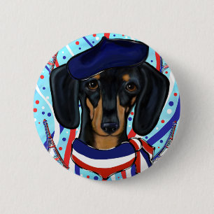 Badge Rond 5 Cm Doxie Français