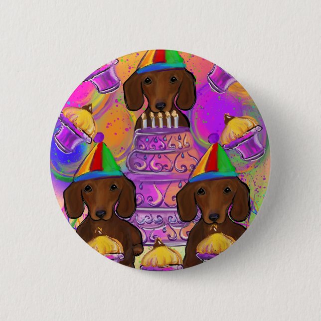 Badge Rond 5 Cm Doxies Rouges (Devant)