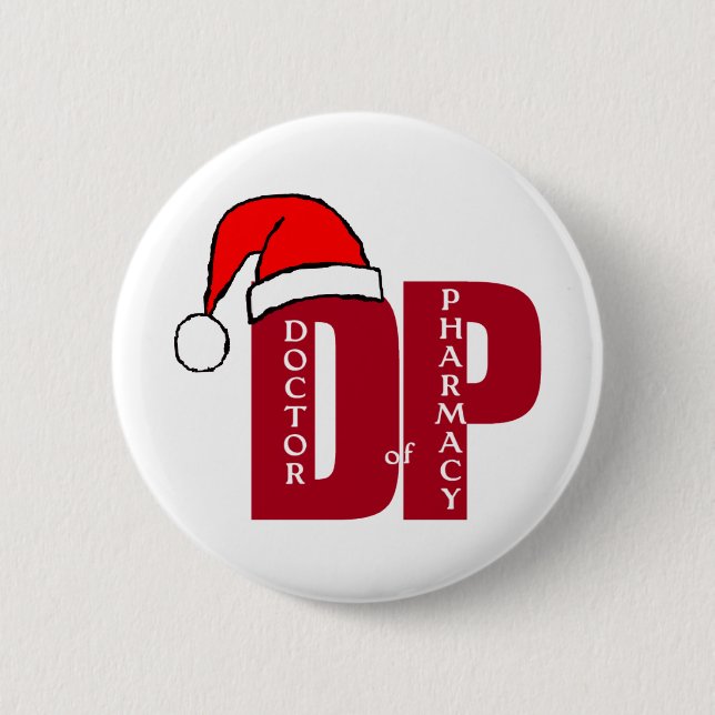 BADGE ROND 5 CM DP DE PÈRE NOËL DE NOËL - DOCTEUR OF PHARMACY (Devant)