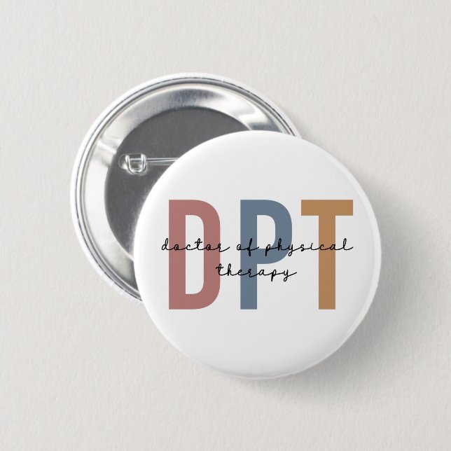 Badge Rond 5 Cm DPT Docteur en physiothérapie (Devant & derrière)