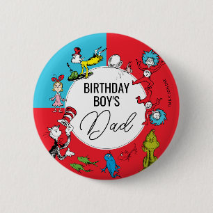 Badge Rond 5 Cm Dr. Seuss - Caractères   ANNIVERSAIRE DE ENFANT