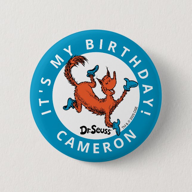 Badge Rond 5 Cm Dr. Seuss Character Confetti | ANNIVERSAIRE DE ENF (Devant)