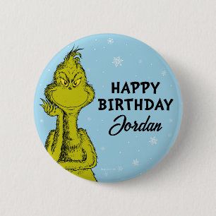 Badge Rond 5 Cm Dr. Seuss Grinch Hiver Anniversaire