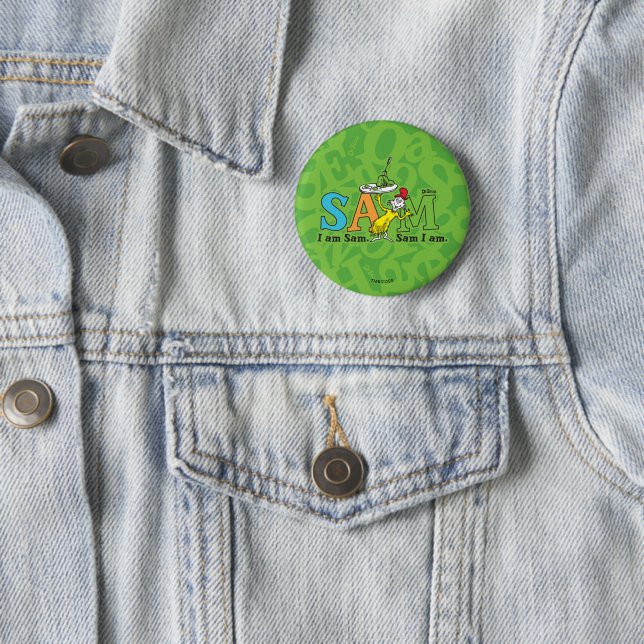 Badge Rond 5 Cm Dr. Seuss | Je suis Sam. Sam je suis. (En situation)