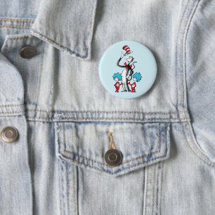 Badge Rond 5 Cm Dr. Seuss Le Chat dans le Chapeau, Chose Un et C