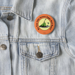 Badge Rond 5 Cm Dr Seuss   Oeufs verts et icône de jambon