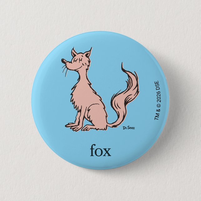 Badge Rond 5 Cm Dr. Seuss | Renard Rose (Devant)