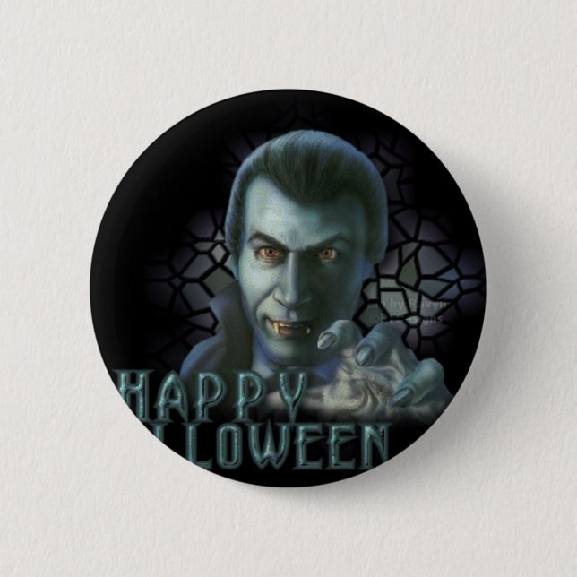Badge Rond 5 Cm Dracula Halloween (Devant)