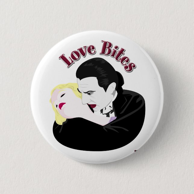 Badge Rond 5 Cm Dracula, Love Bites (Devant)