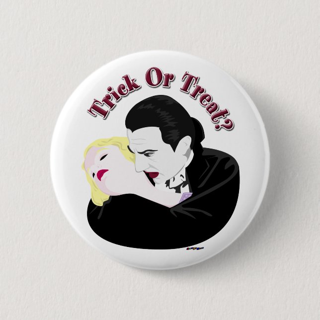 Badge Rond 5 Cm Dracula, Trick Ou Treat ? (Devant)