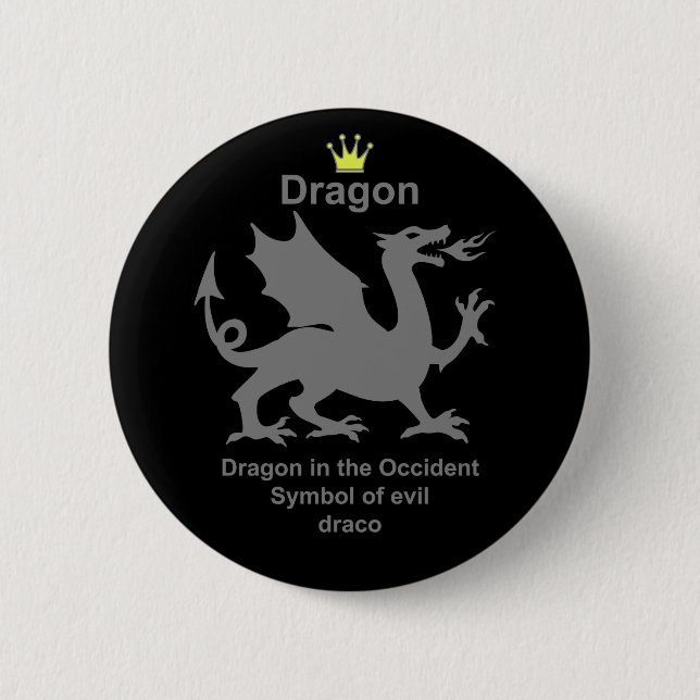 Badge Rond 5 Cm dragon　龍　竜 (Devant)