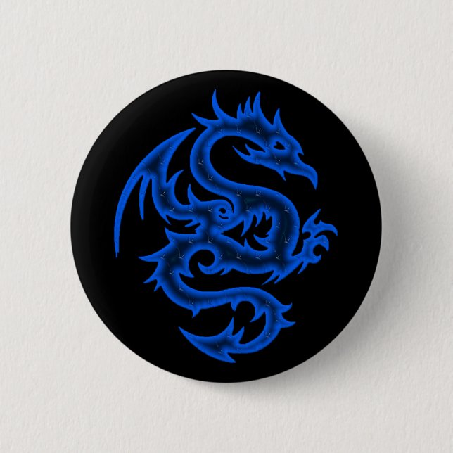 BADGE ROND 5 CM DRAGON BLEU (Devant)
