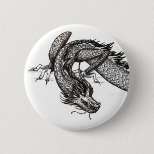 Badge Rond 5 Cm Dragon chinois personnalisable