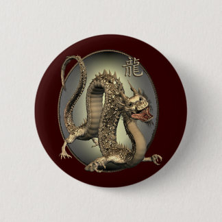 Badge Rond 5 Cm Dragon chinois vintage