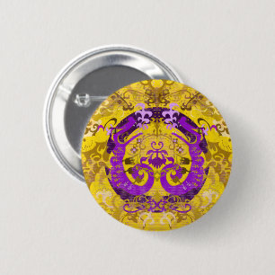 Badge Rond 5 Cm Dragon Damask