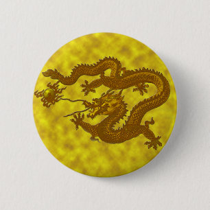Badge Rond 5 Cm Dragon de pièce d'or