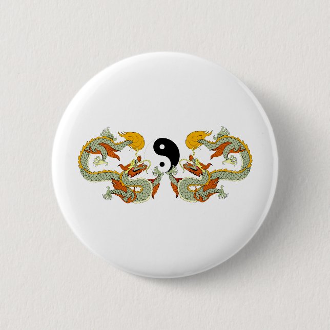 Badge Rond 5 Cm Dragon de Yin Yang (Devant)