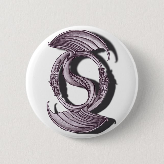 Badge Rond 5 Cm Dragon éternel (Devant)