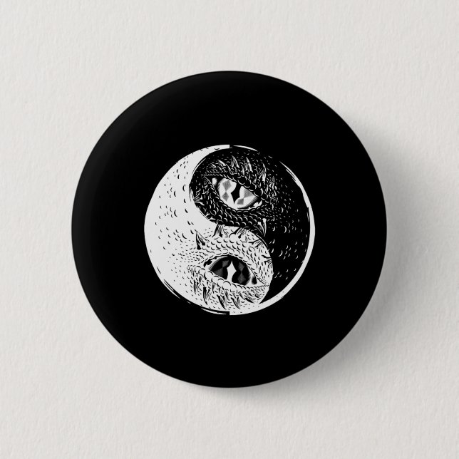 Badge Rond 5 Cm Dragon Eye Yin Yang China Harmony Taoism Zen Gift (Devant)