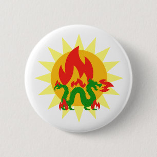 Badge Rond 5 Cm Dragon flamboyant