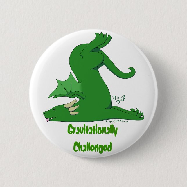 Badge Rond 5 Cm Dragon gravitationellement contesté (Devant)