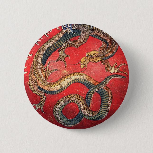 Badge Rond 5 Cm Dragon japonais (Devant)