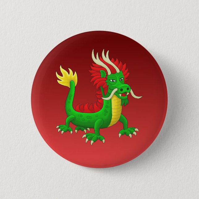 Badge Rond 5 Cm Dragon mythologique chinois (Devant)