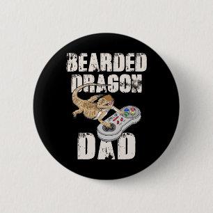 Badge Rond 5 Cm Dragon Papa Jeu Vidéo Reptiles Pagona Joueurs