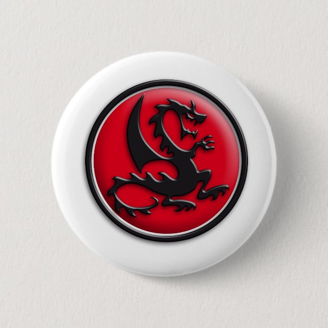 Badge Rond 5 Cm Dragon rouge (Devant)