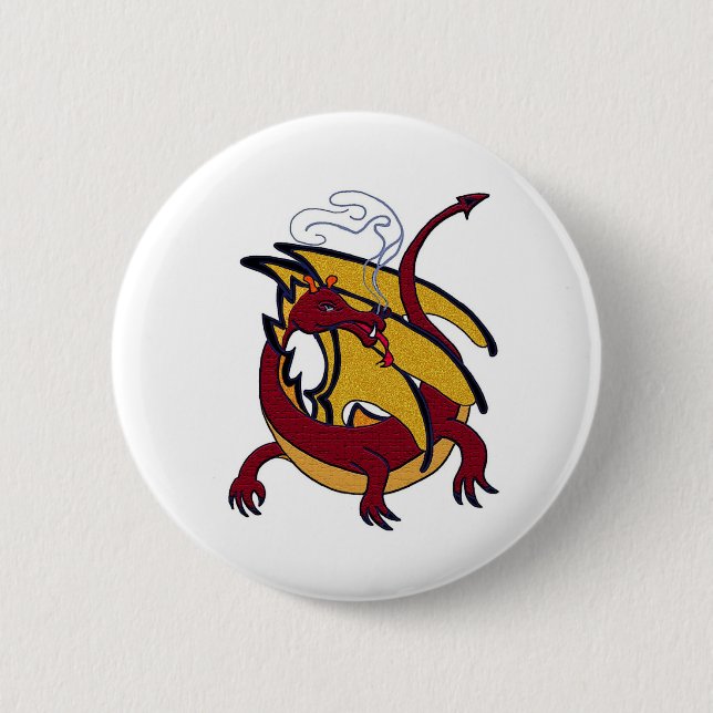 Badge Rond 5 Cm Dragon rouge (Devant)
