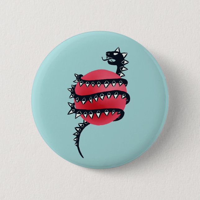 Badge Rond 5 Cm Dragon Snake Goth (Devant)