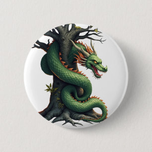 Badge Rond 5 Cm Dragon stylisé