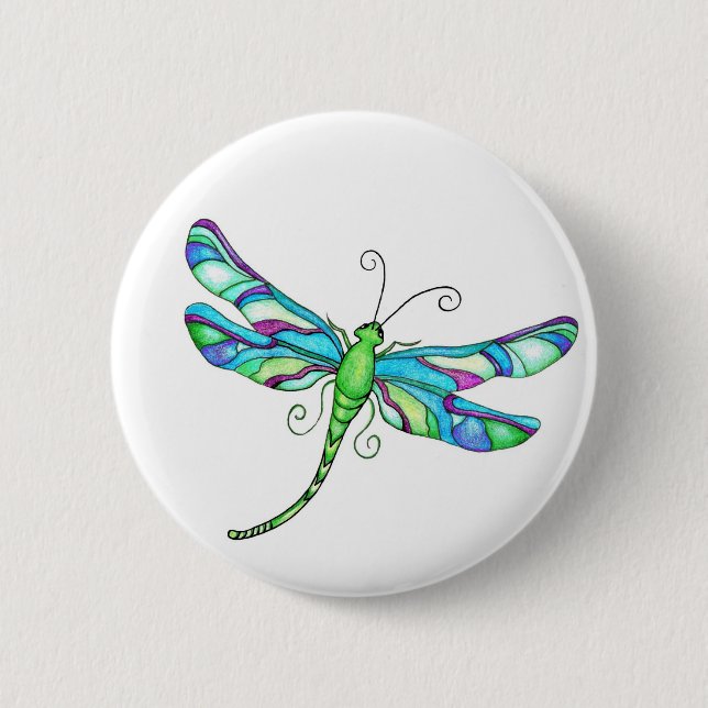 Badge Rond 5 Cm Dragonflies de Whimsal (Devant)