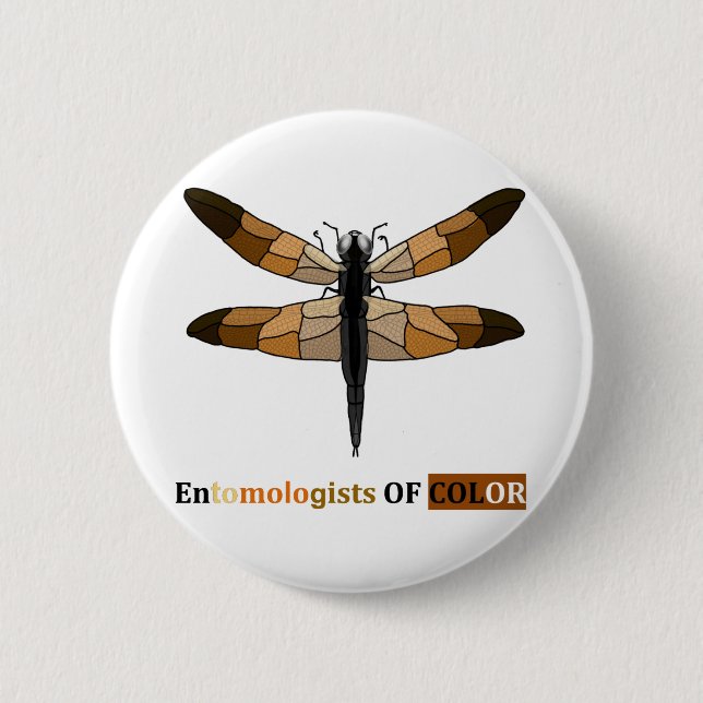 Badge Rond 5 Cm Dragonfly à ton Brown (Devant)