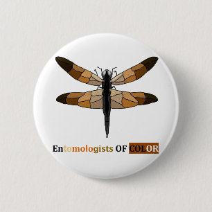 Badge Rond 5 Cm Dragonfly à ton Brown