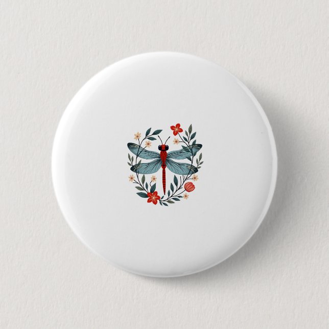 Badge Rond 5 Cm Dragonfly Christmas T-Shirt_1 (1) (Devant)
