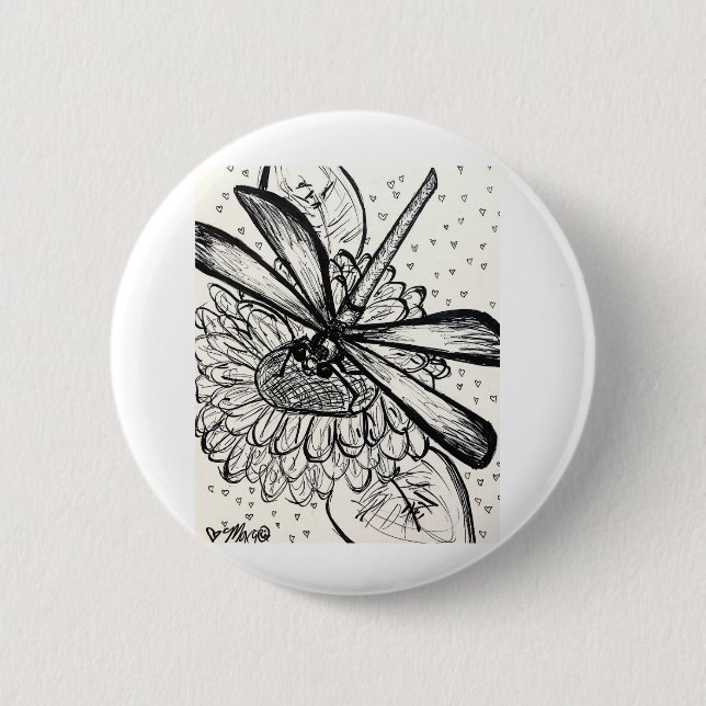 Badge Rond 5 Cm Dragonfly Dreams (Devant)