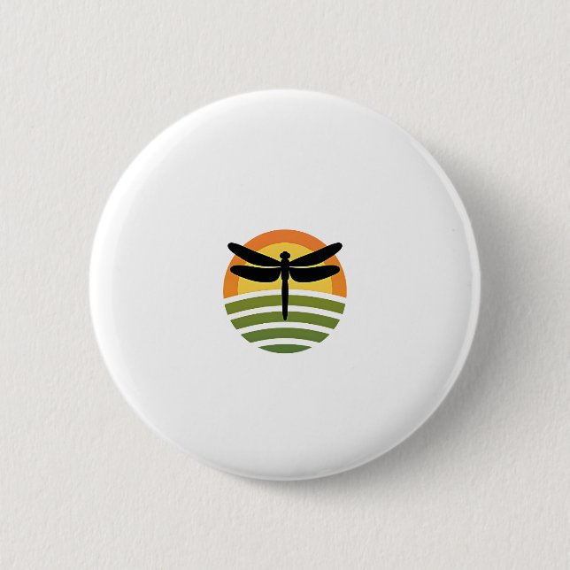 Badge Rond 5 Cm Dragonfly Retro (1) (Devant)