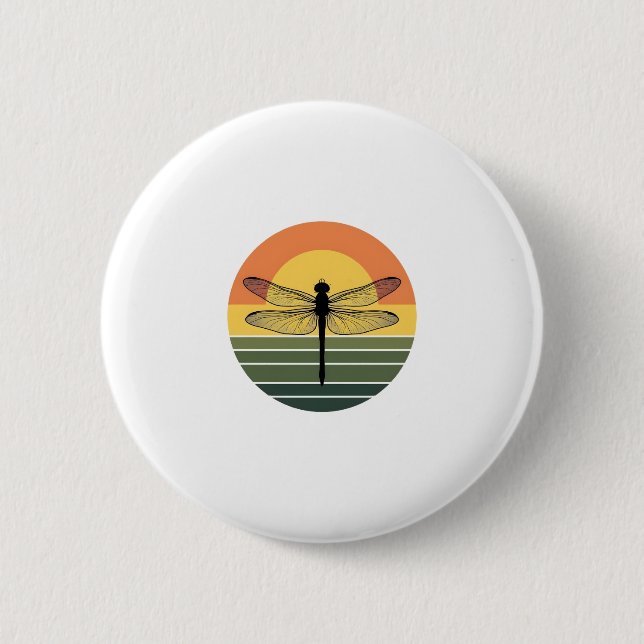 Badge Rond 5 Cm Dragonfly Retro (2) (Devant)