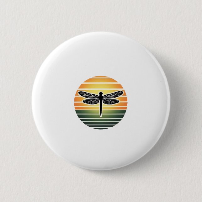 Badge Rond 5 Cm Dragonfly Retro (3) (Devant)